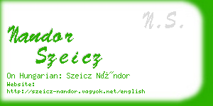 nandor szeicz business card